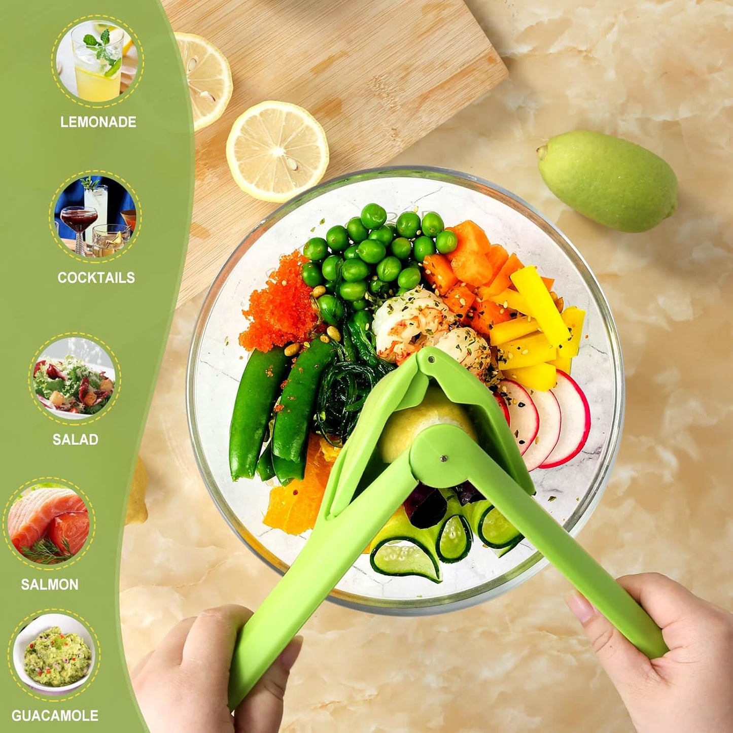 Lemon Squeezer - Effortless Manual Citrus Juicer | Space-Saving Design for Easy Juice Extraction