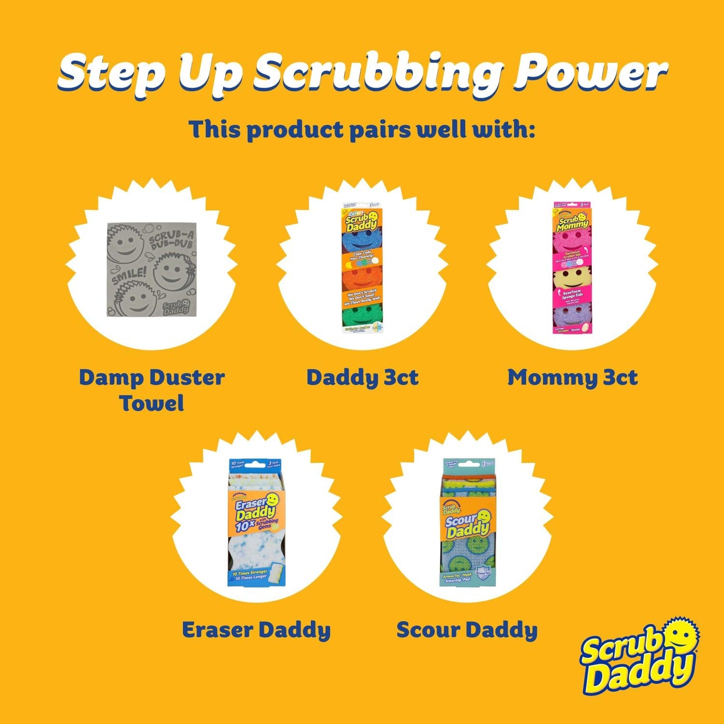 Scrub Daddy Damp Duster Sponges - 8 Count Dust Remover for Household Cleaning | Reusable Cleaner for Vents & Blinds