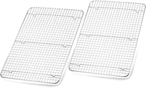 Foraineam Stainless Steel Cooling Rack - 2-Pack Large Baking Rack for Half Sheet Pans | 11.5 x 16.5 Inch