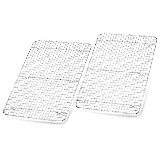 Foraineam 2-Pack Stainless Steel Cooling Rack, 11.5 x 16.5 inch Large Baking Rack Fits Half Sheet Pans, Oven Safe Wire Rack for Cooking, Roasting and Drying