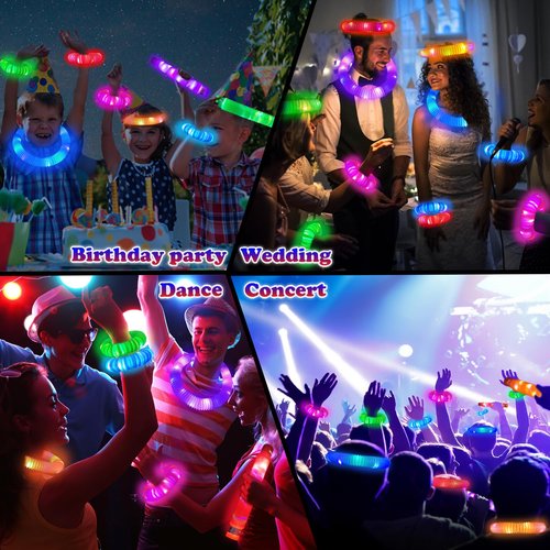 Glow Sticks Bulk Party Favor Supplies for Kids 48 PCS,Glow in the Dark Bracelet Necklace Accessories for Birthday Wedding Parade Throws,Goodie Bag Stuffers Prizes for Toddler Boys Girls