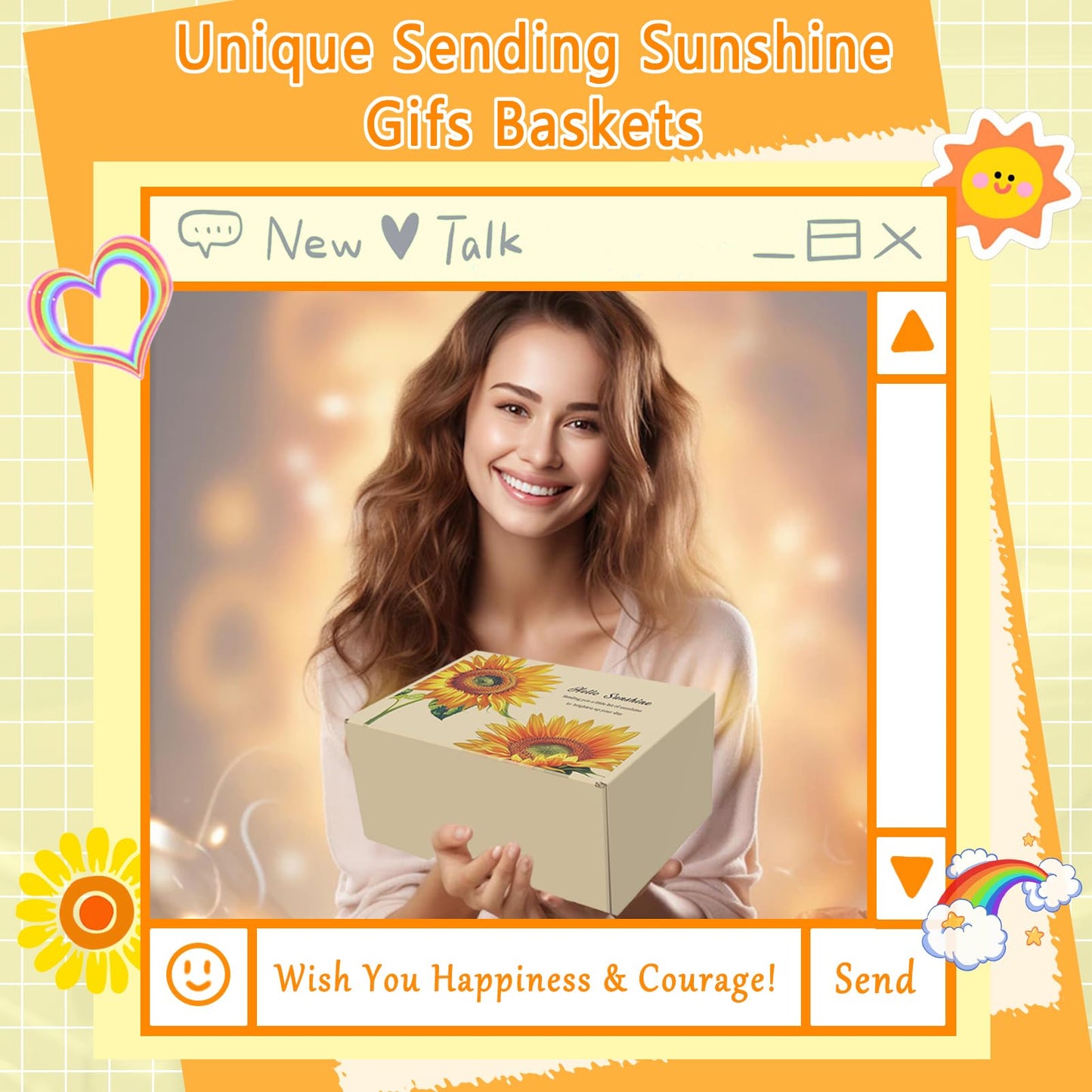 Get Well Soon Gift Baskets for Women,Unique Sunshine Box Care Package,Inspirational Sunflower Mothers Day Gift,Healing Recovery Gifts for Mom, Sister,Wife, Daughter, Best Friend