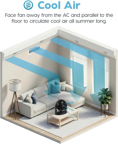 IRIS USA WOOZOO Oscillating Desk Fan - 3 Speeds, 36ft Air Distance, 29db Quiet Motor | Compact Black Design for Bedroom & Office