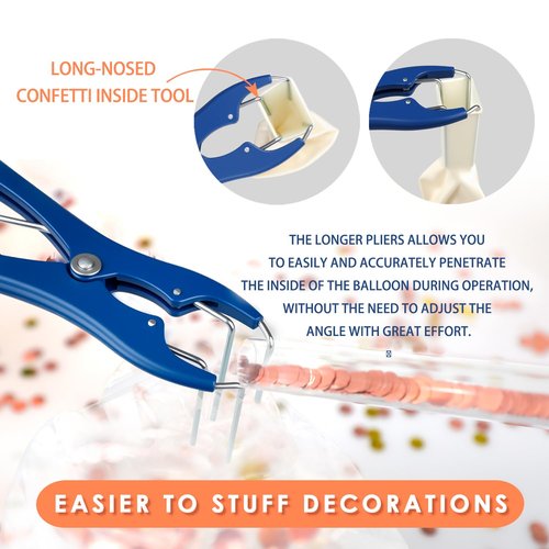 Borosino Balloon Expander Pliers, Balloon Stuffing Machine For Filling Balloons Sequin Petals Feathers, BalloonStuffingmachineclearBalloons For Stuffing(Extended Style)