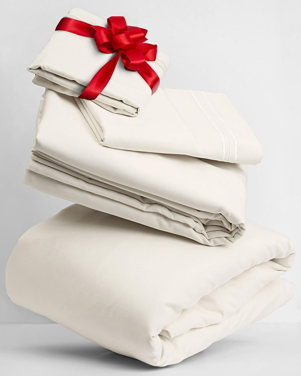 Mellanni Twin Sheets Set - 3 PC Luxury Bedding | Extra Soft, Cooling, Wrinkle-Resistant (Golden Ivory)