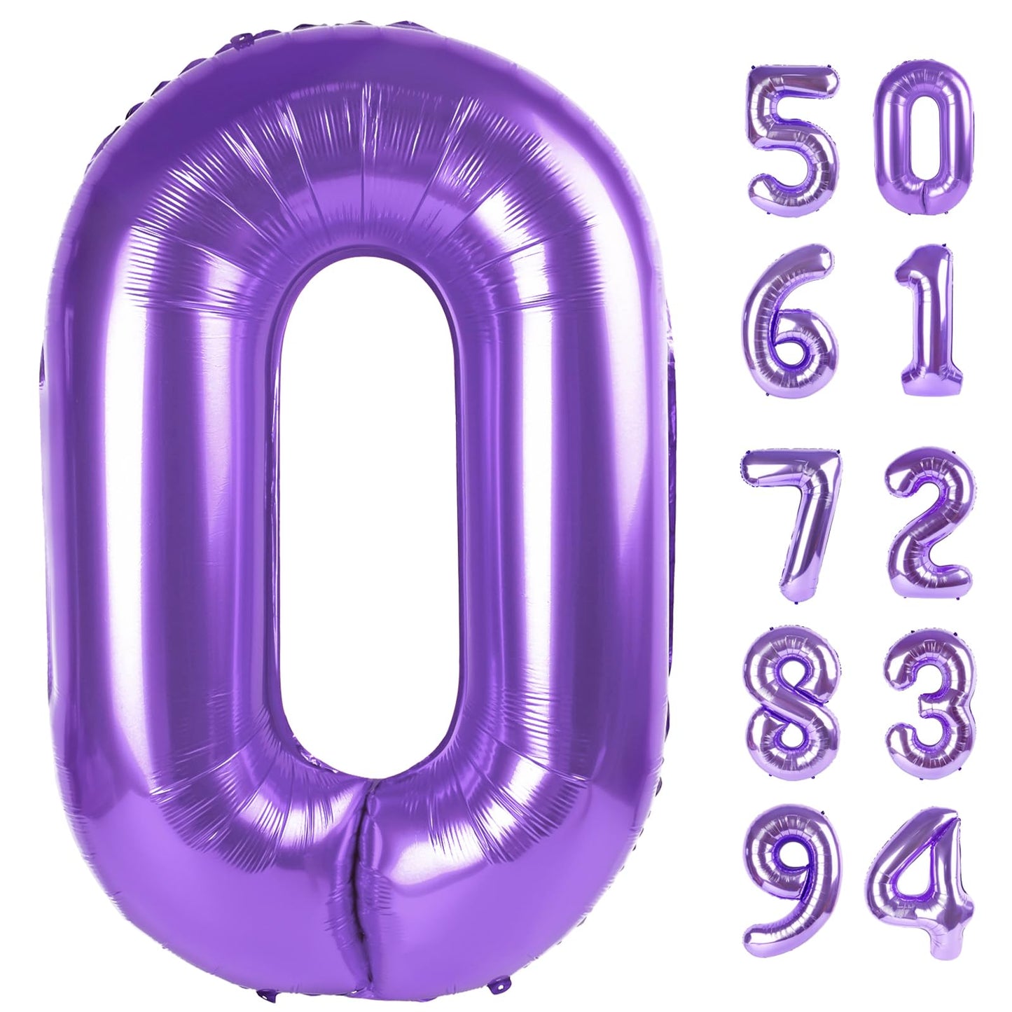 Purple Number 70 Balloon 40 inch, 70 Number Balloons, 70th Purple Birthday Decorations, 70 Year Old Girls Boys Party Supplies