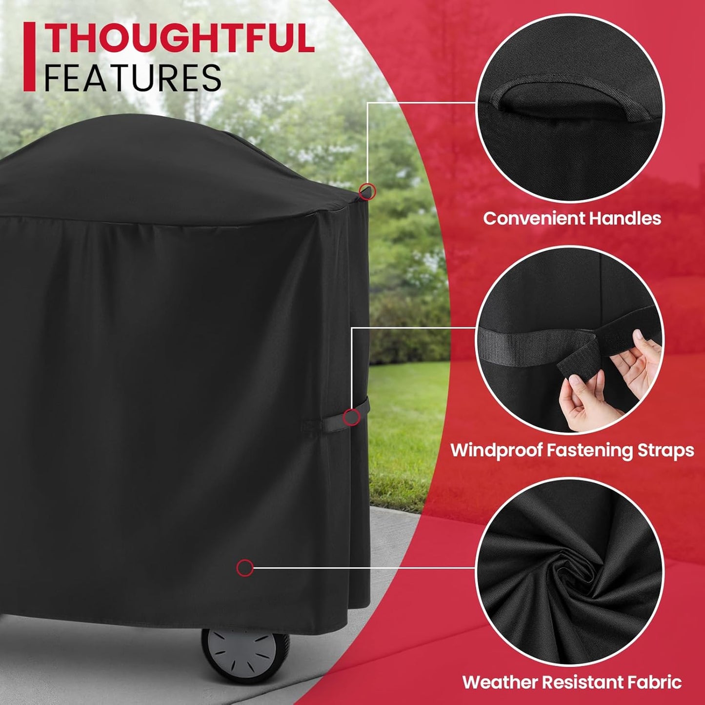 Unicook Heavy Duty Waterproof Grill Cover - Fits Weber Q100/Q200 Series Grills | All-Weather Protection