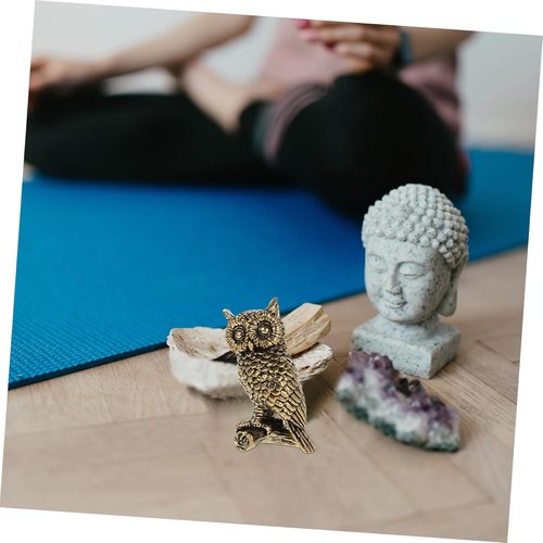 Brass Owl Figurine - Unique Decorative Animal Art for Home & Office | Elegant Shelf Ornament
