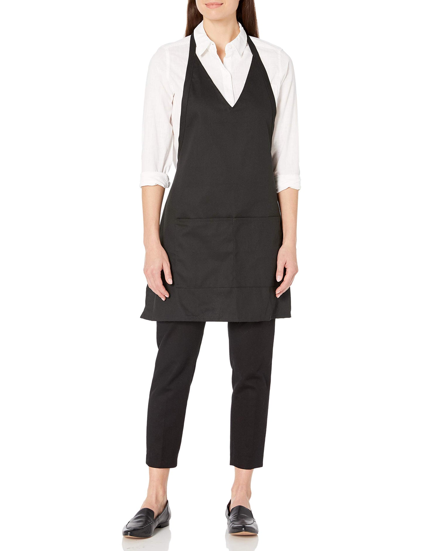 Uncommon Threads Unisex V-Neck Formal Apron, Black, One Size