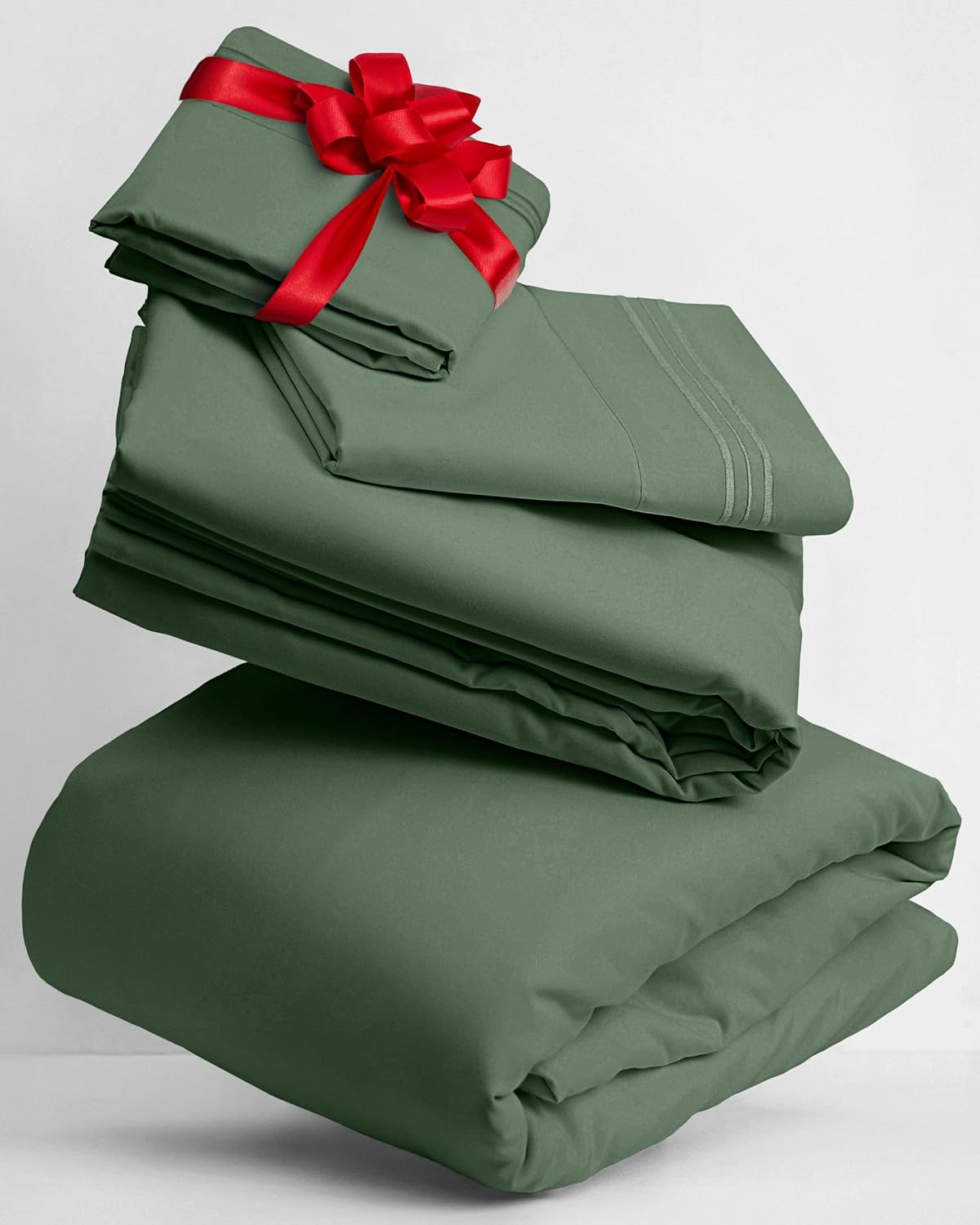 Mellanni Twin XL Sheets Set - 3 PC Hotel Luxury Bedding | Extra Soft, Cooling, Wrinkle-Resistant (Sage)
