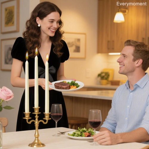Everymoment Ivory Taper Candles - Dripless & Smokeless 10-Inch Candlesticks | 4 Pack Unscented Cream for Weddings & Home Decor