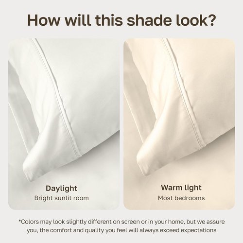 California Design Den 100% Cotton Queen Sheet Set - 400 Thread Count, Silky Sateen Weave, Deep Pockets - Ivory