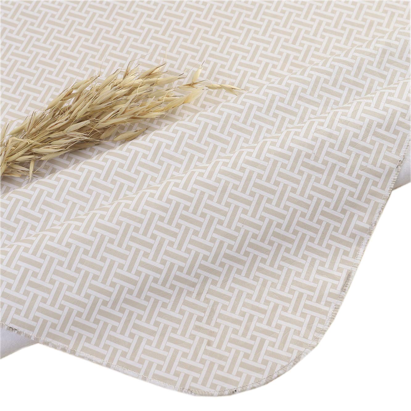 Pioggia Vinyl Tablecloth with Flannel Backed Waterproof Oil-Proof PVC Table Cloth Wipeable Spill-Proof Plastic Table Cover for Indoor and Outdoor(Weave, 60 x 84 Inch Rectangle)