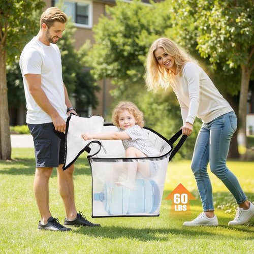 Extra Large Heavy Duty Moving Bags - Strong Zippers & Handles | 93L Storage Tote for Home & Dorm (8 Packs)