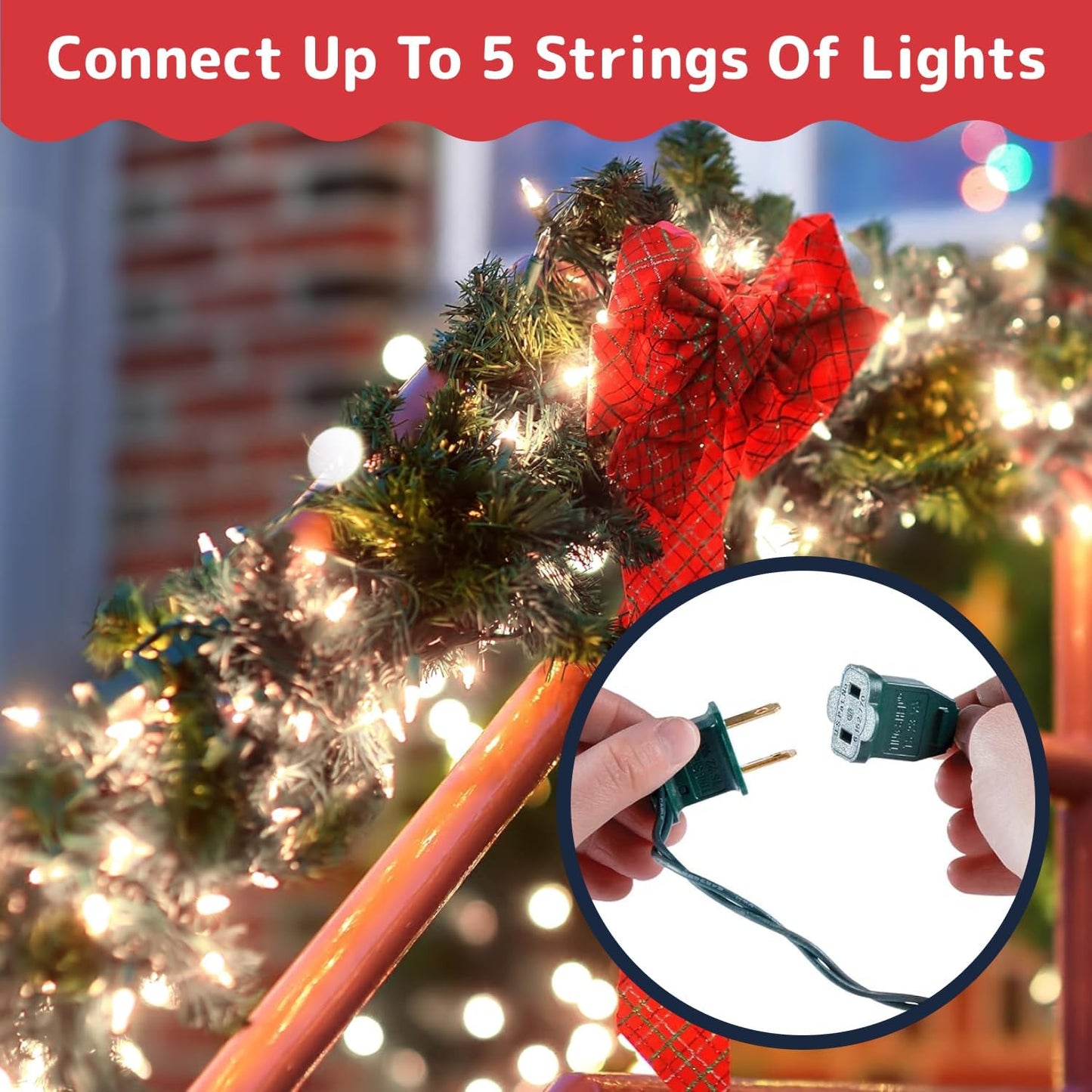 PREXTEX 100 Count Clear Christmas Lights - 20 ft Ultra Bright String Lights for Indoor/Outdoor Use