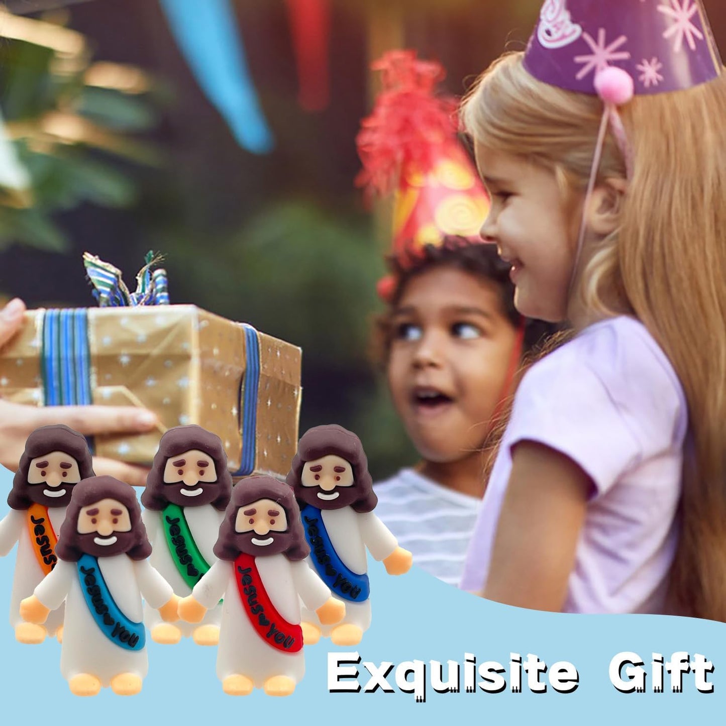 Little Pocket Jesus Figures by [Brand Name] - 50 PCS Rubber Tiny Figurines | Perfect Christian Gifts for Easter & Sunday School
