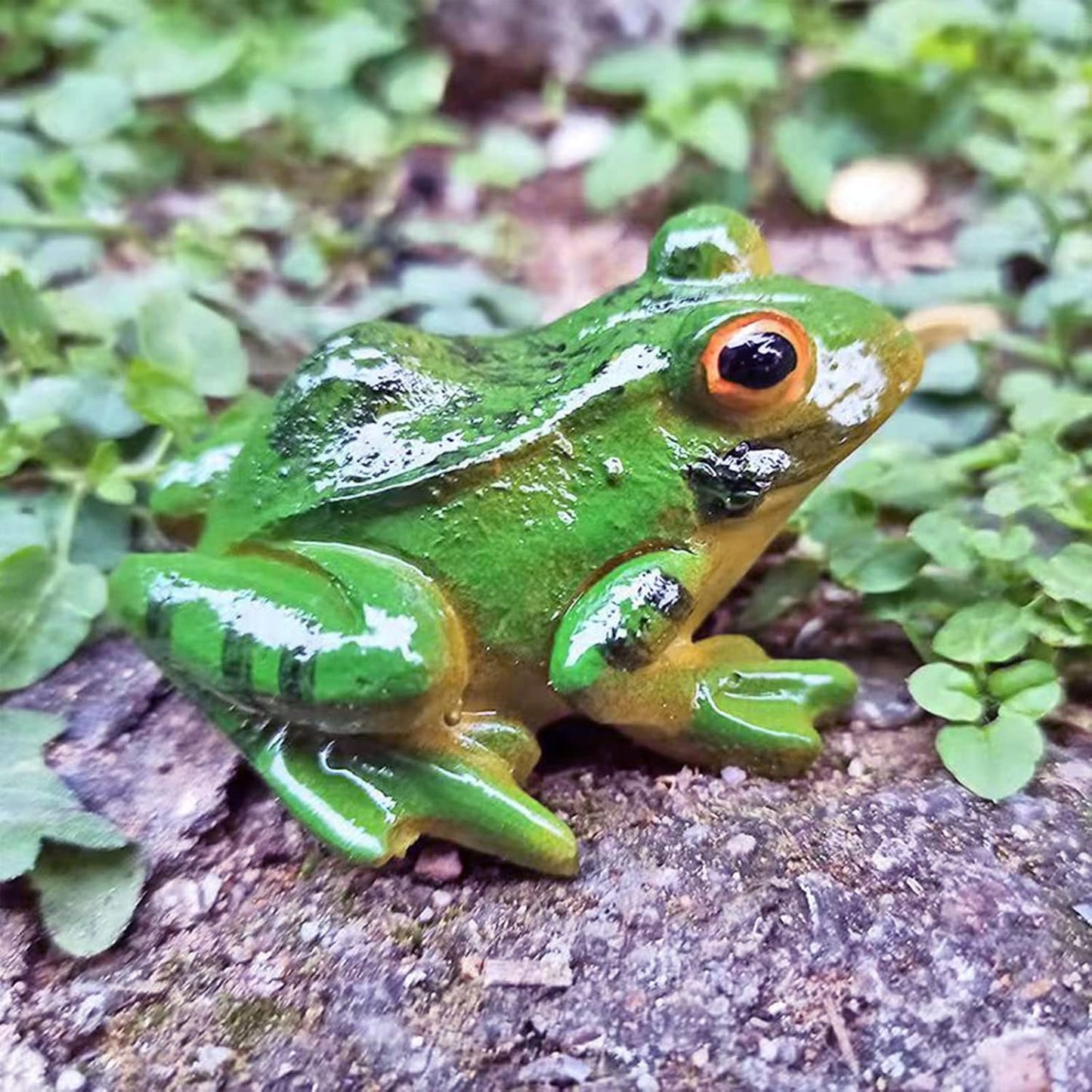 Skiennix Frog Statues - Miniature Resin Sculptures for Fairy Gardens | Indoor & Outdoor Decor (2 Pcs)