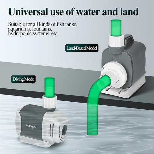 Boxtech Fish Tank Water Pump - Ultra Quiet 660 GPH Submersible Pump with 3 Nozzles | 45W High Lift for Aquariums & Ponds