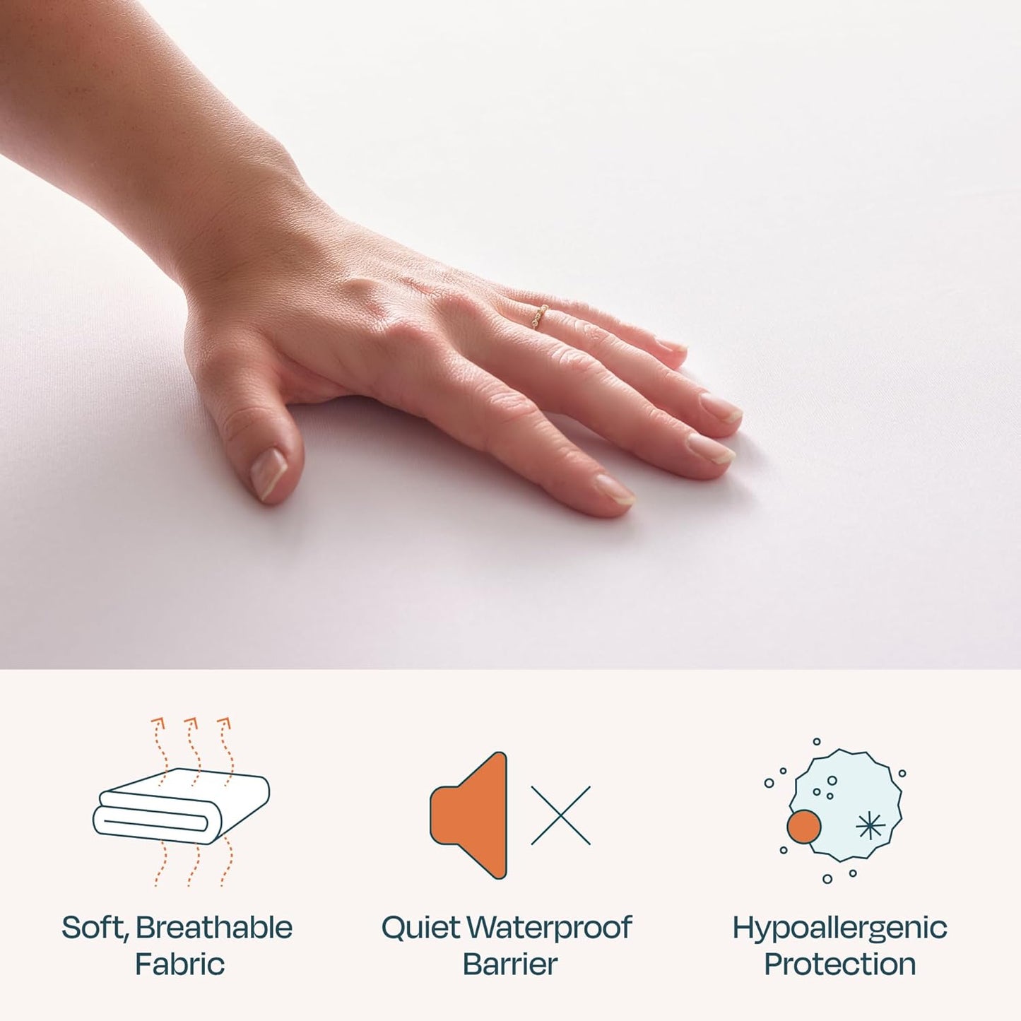 Linenspa Waterproof Mattress Protector - Twin Size, Breathable & Machine Washable, White