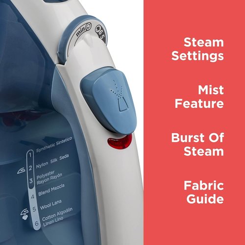 BLACK+DECKER Easy Steam Compact Iron - Lightweight, Nonstick Plate, Automatic Shutoff, 1200 Watts