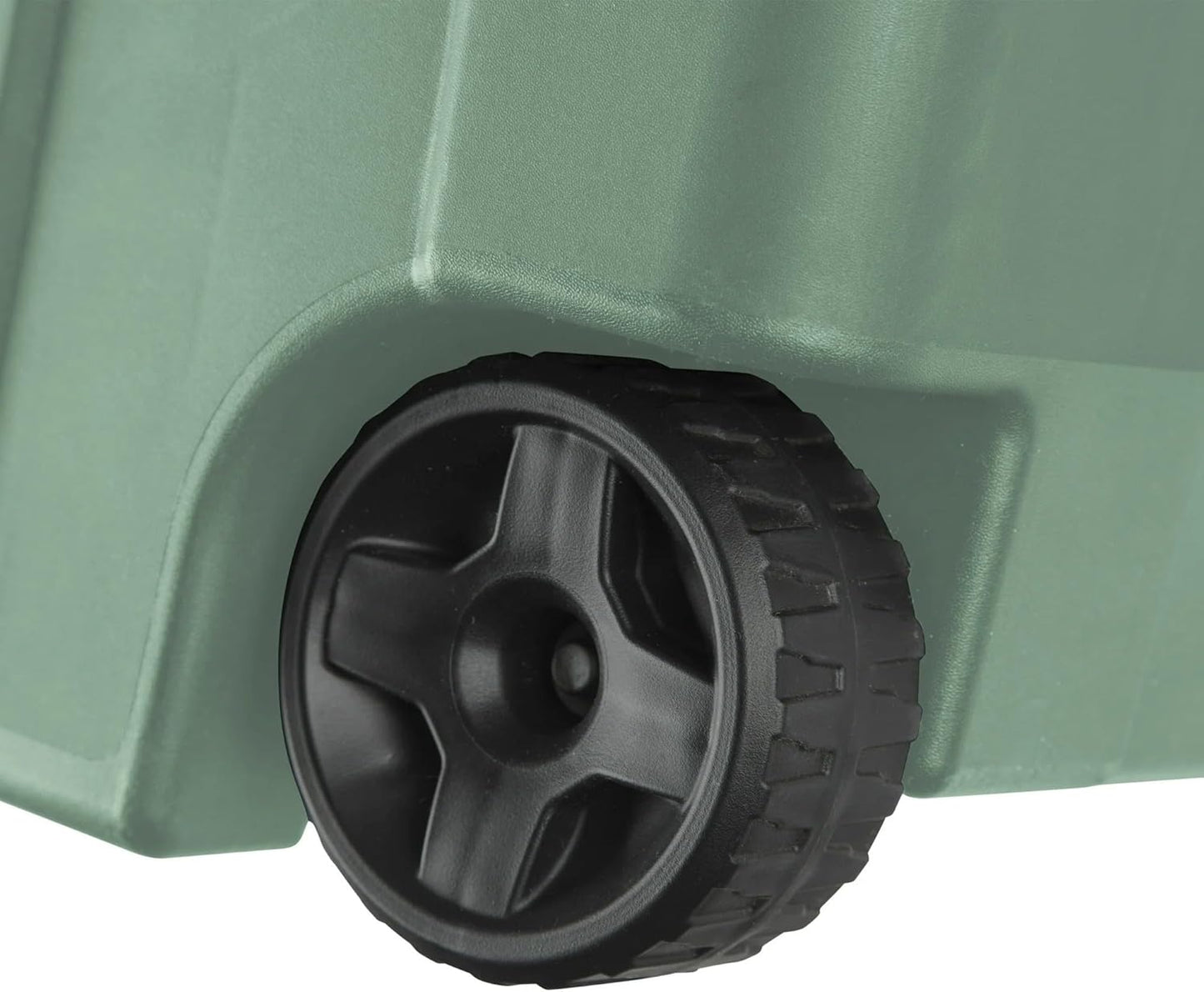 Skiennix 40 Gallon Wheeled Industrial Tote - Rugged Plastic Storage Bin with Latch Lid, Light Green, 2 Count