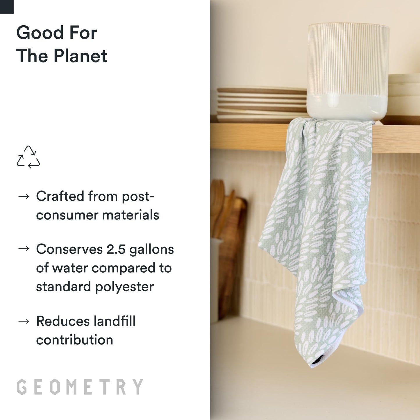GEOMETRY Kitchen Tea Towels - Quick Dry Microfiber Dish Towels for Kitchen Checkmate CA, 18" x 30" 2-Pack