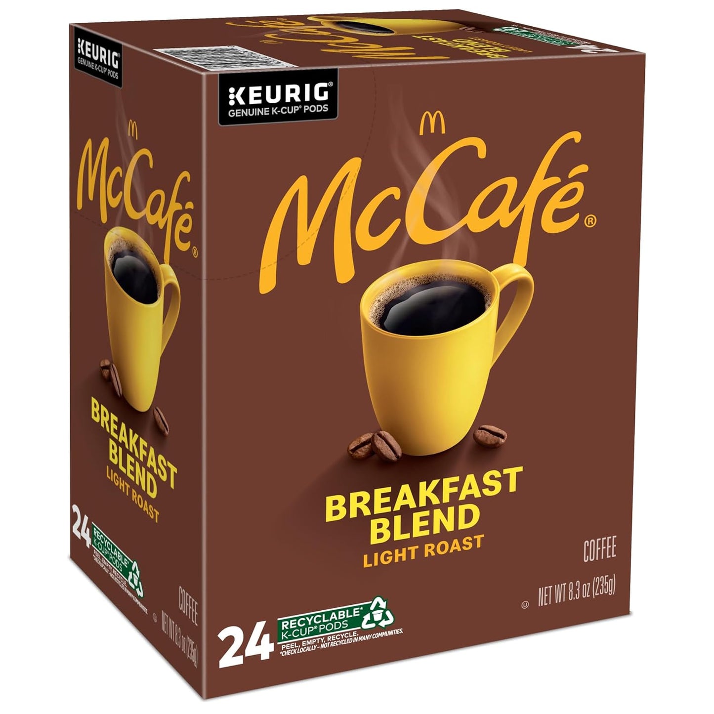 McCafe Breakfast Blend Coffee - Light Roast Keurig K-Cup Pods | 96 Count (4 Packs of 24)
