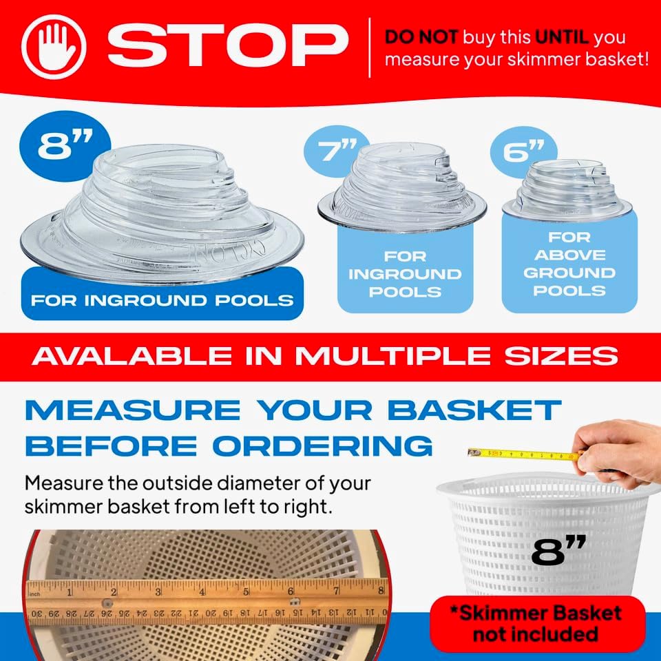 Skimmie Cyclone Pool Skimmer | Turbocharged Water Flow & Enhanced Surface Cleaning | 8" Funnel Design