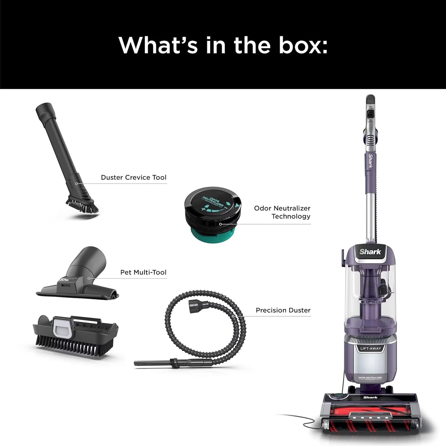 Shark LA701 Rotator Pet Lift-Away Vacuum - DuoClean PowerFins & Odor Neutralizer Technology, Purple (Renewed)