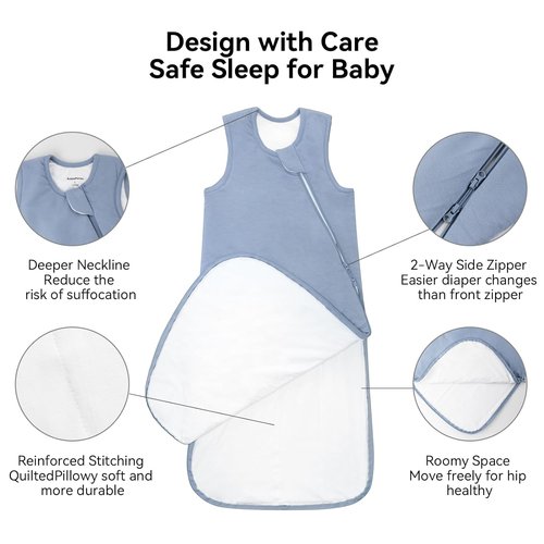 BubblePanda Bamboo Sleep Sack | Soft 1.0 Tog Toddler Blanket for Ages 2T-3T (24-36 Months)