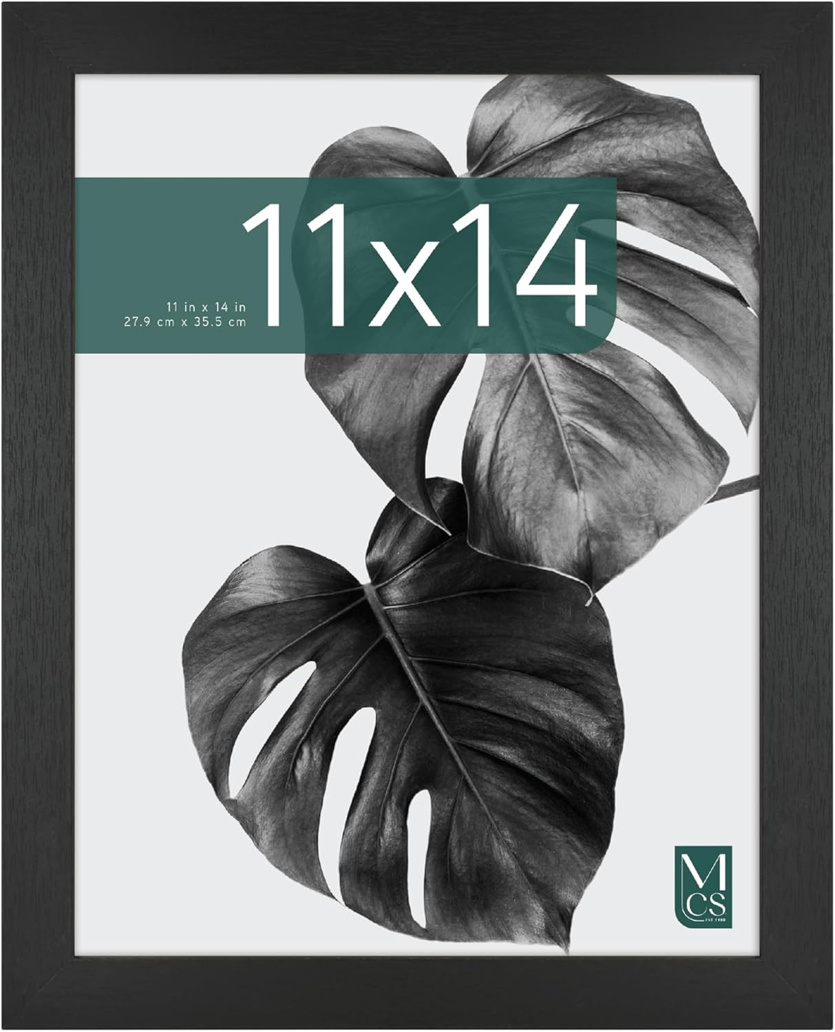 MCS Studio Gallery 11x14 Black Woodgrain Picture Frame - Stylish Rectangle Frame for Photos & Art Prints