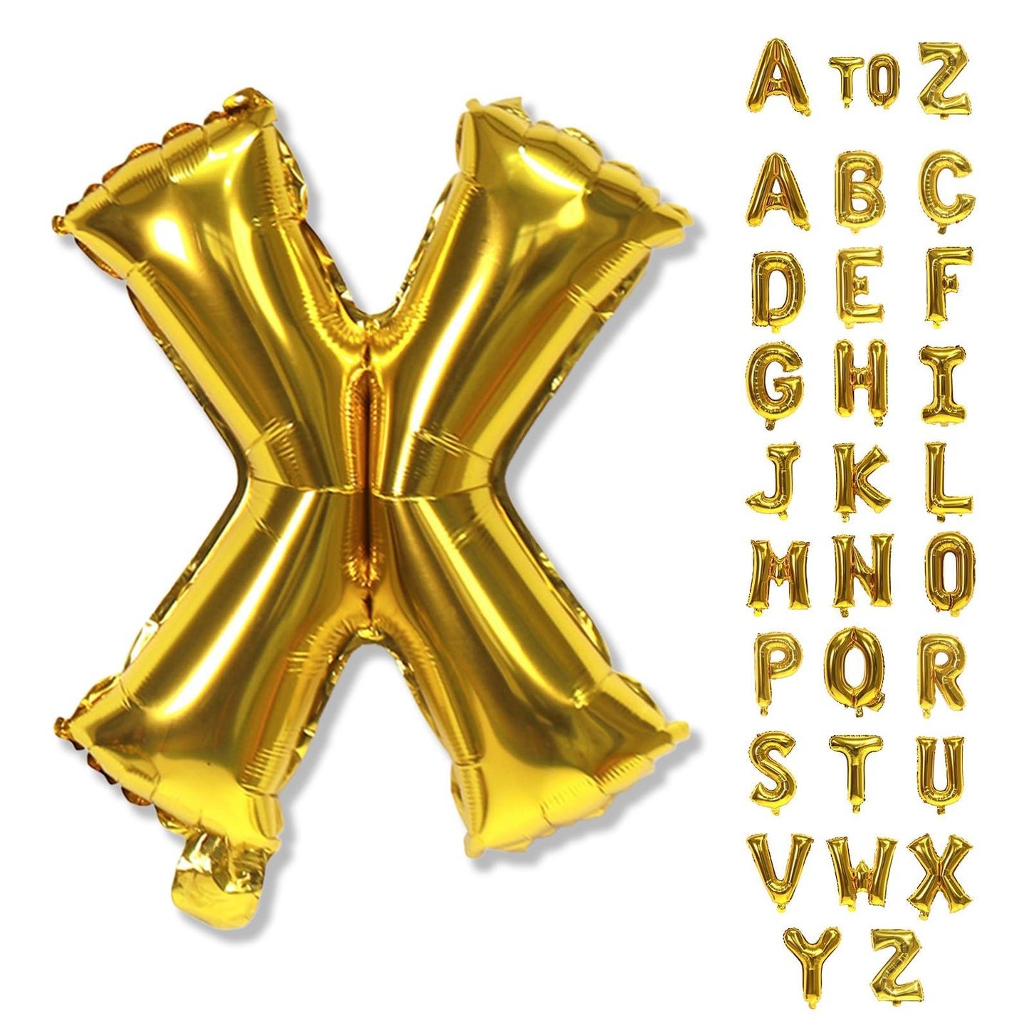 Giant X Alphabet Balloon Letters, Gold Self Inflating Custom Letter Balloons Birthday Decor, 40 Inch Helium Mylar Foil Name Word Balloons for Girls Men Anniversary Party Graduation Decoration Supplies