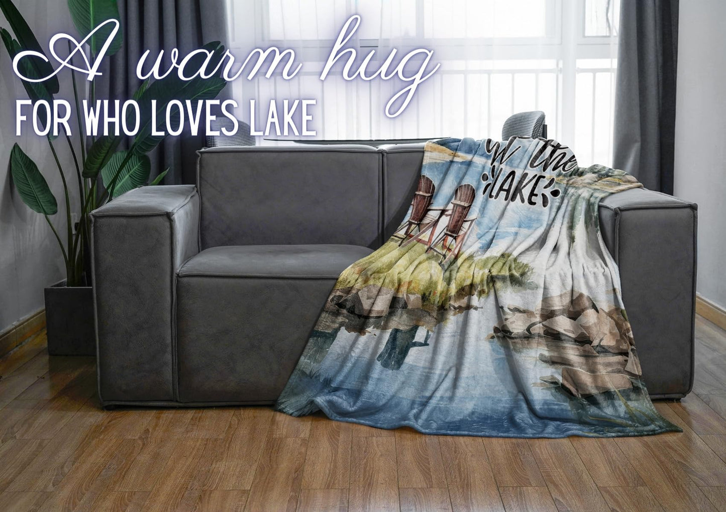 Lake House/Life Gifts Blanket Throw for Women Men - Boating/Fishing Gifts - House Decor Decorations for Home Porch Bed Sofa - Better, 50" x 65"