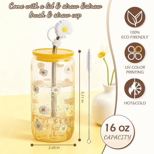 Happy Birthday Gifts for Teen Girls Women, Unique Mothers Day Gifts for Mom, Gift Baskets for Her Self Care Thank You Get Well Present Set, 14pcs Cute Daisy Box for Friend Sister Coworker(Yellow)