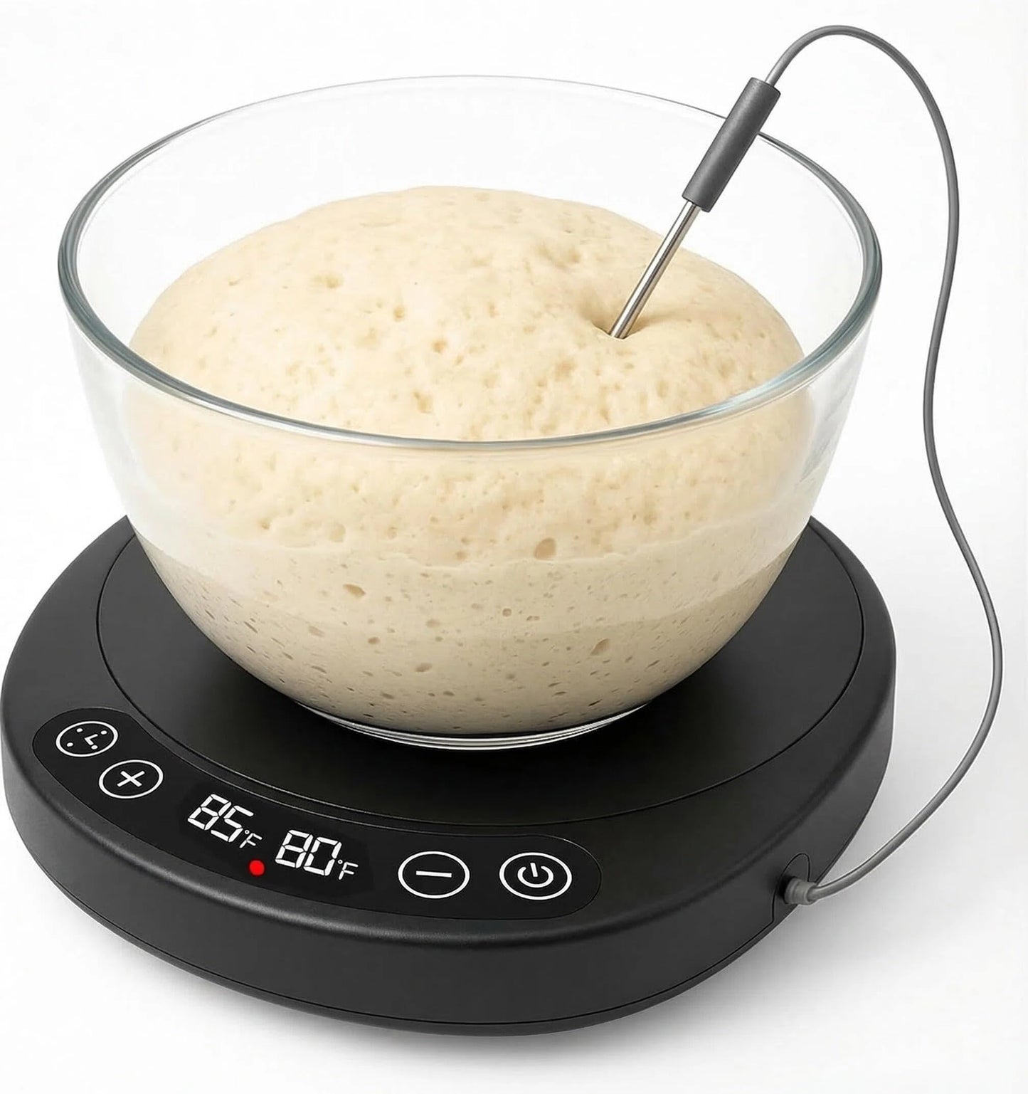 Risecret Pro 2026 Larger Sourdough Starter and Dough Warmer– Upgraded with Real-Time Dough Probe, Dual-Temp Display, 70-110°F Precision Control, 24H Timer Game Changer for Home Bakers Black