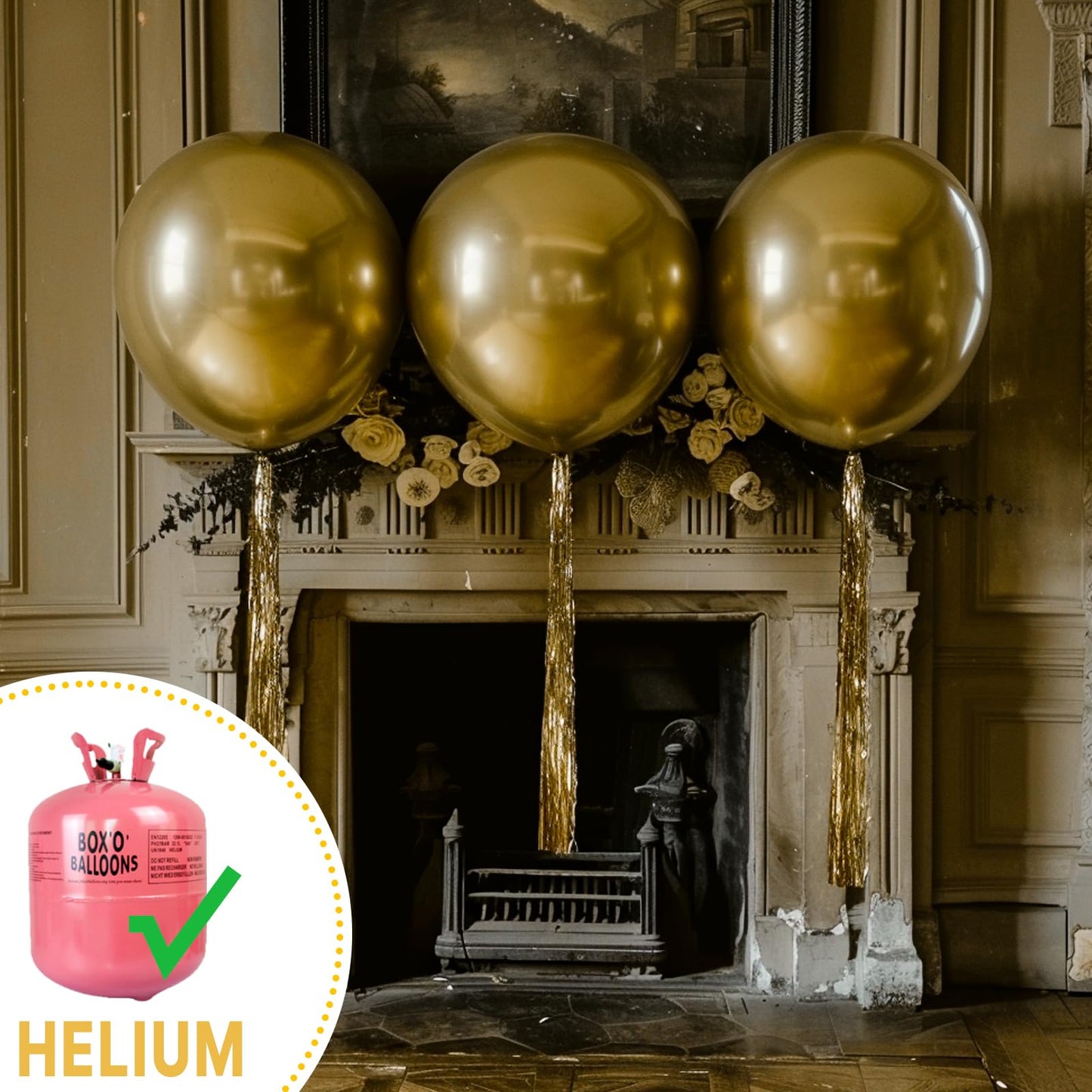 PartyWoo Metallic Gold Balloons 4pcs 36 Inch Extra Large Big Jumbo Giant Chrome Gold Latex Helium Balloons for Graduation Baby Shower Birthday Bachelorette New Year Party Decorations Gold-G101