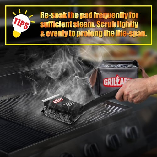 GRILLART Grill Brush - Bristle-Free & Ultra Safe BBQ Cleaner for All Grill Grates | Replaceable Head, Perfect Gift for Men