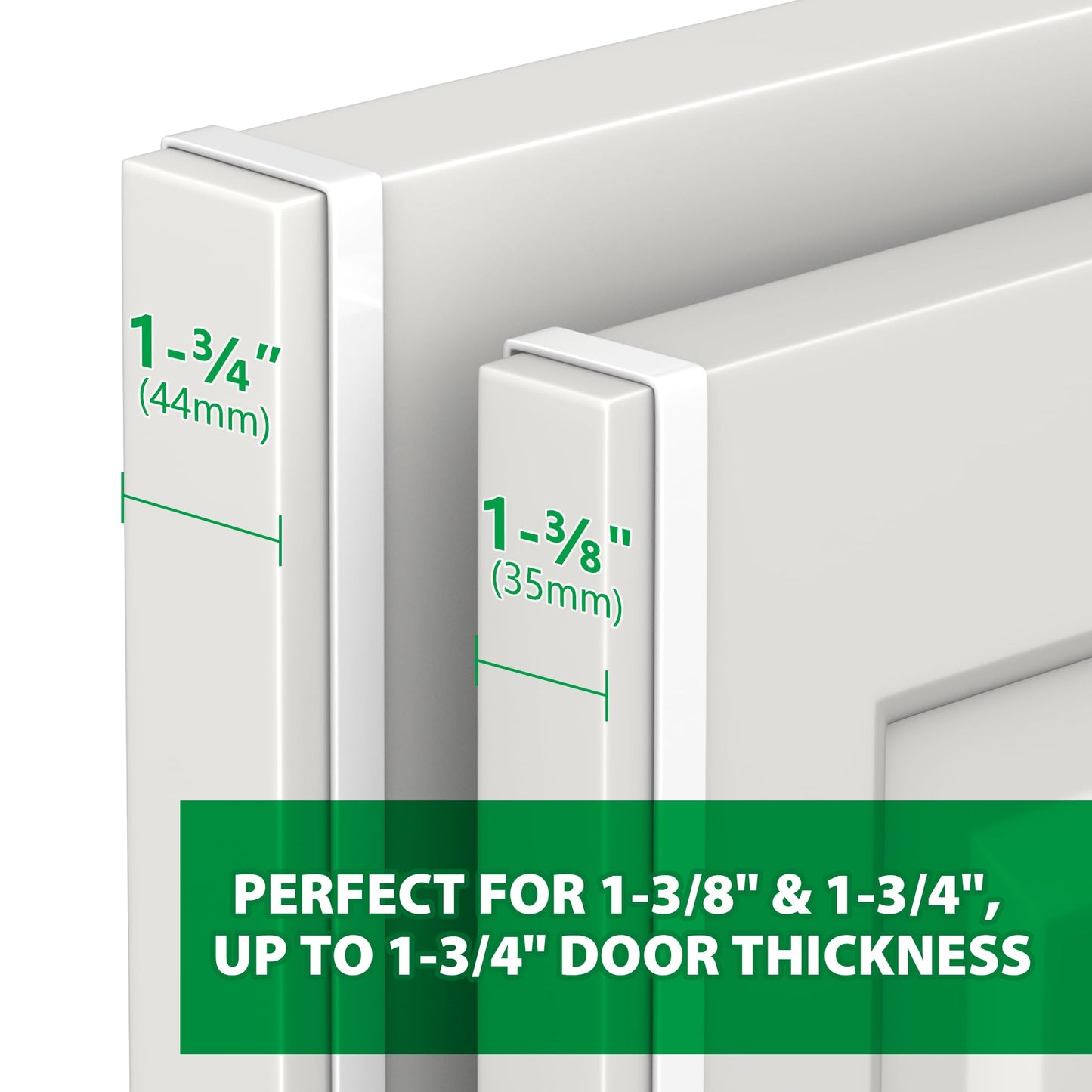 Booda Brand 14" Over The Door Hooks, 4 Pack Widen Wreath Hangers Fit The 1-3/4" & 1-3/8" Door Thicknesses, Z-Shaped Metal Door Hanger Hooks for Hanging Wreaths, Hats,and Clothes (White-4Pack)