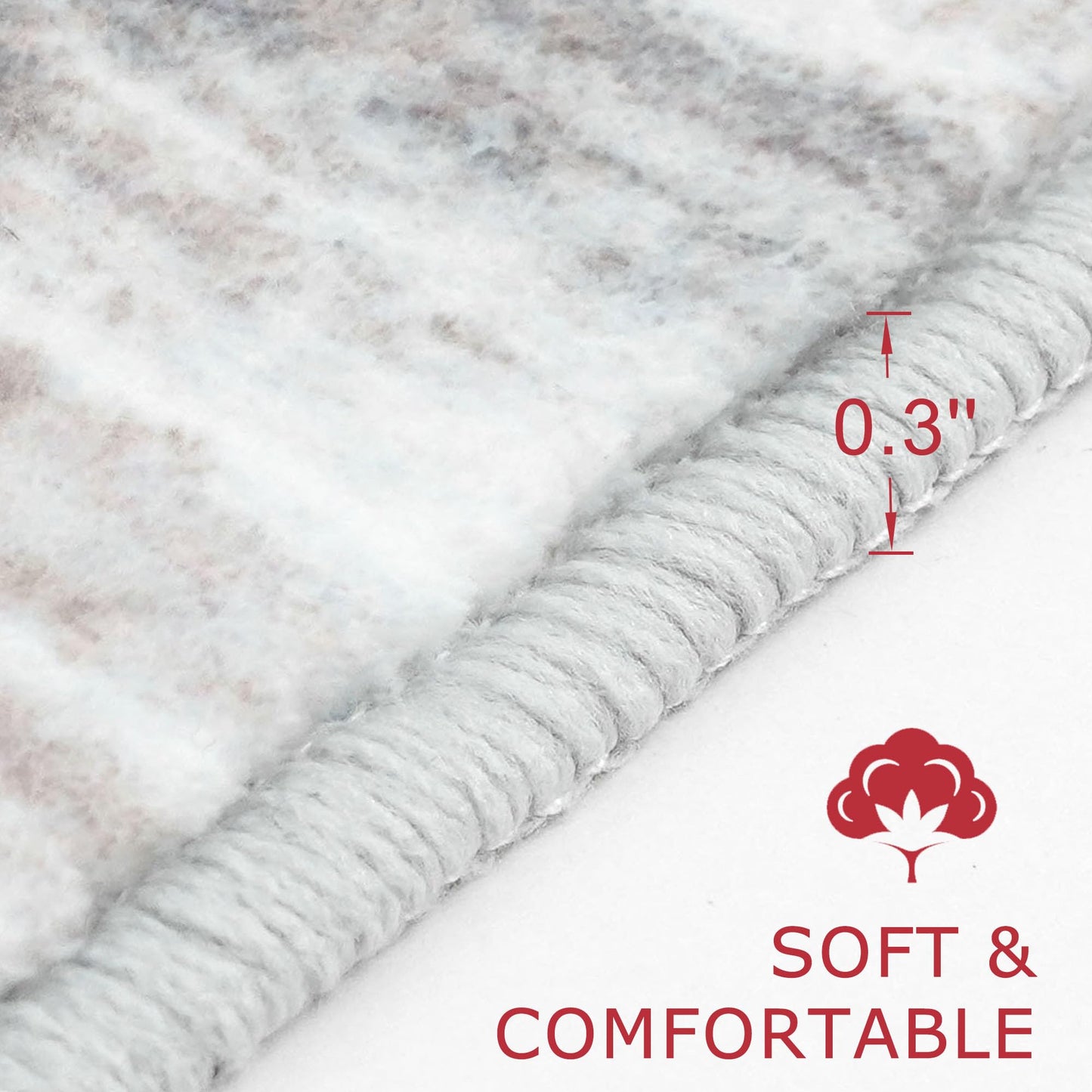 KOZYFLY 4x6 Area Rug Modern Ombre Bedroom Rug, Washable Non-Slip Soft Striped Living Room Rug, Print Distressed Grey-Blue Abstract Carpet for Laundry Nursery