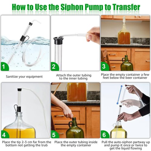 Dbgogo 14” Auto Siphon Homebrew -3/8” Racking Cane, Wine Siphon Pump with 5.5FT Tubing & Clamp, Bottling Wand, Airlock for Fermenting with Stoppers & Grommets, Siphoning Kit for Wine Making Homebrew