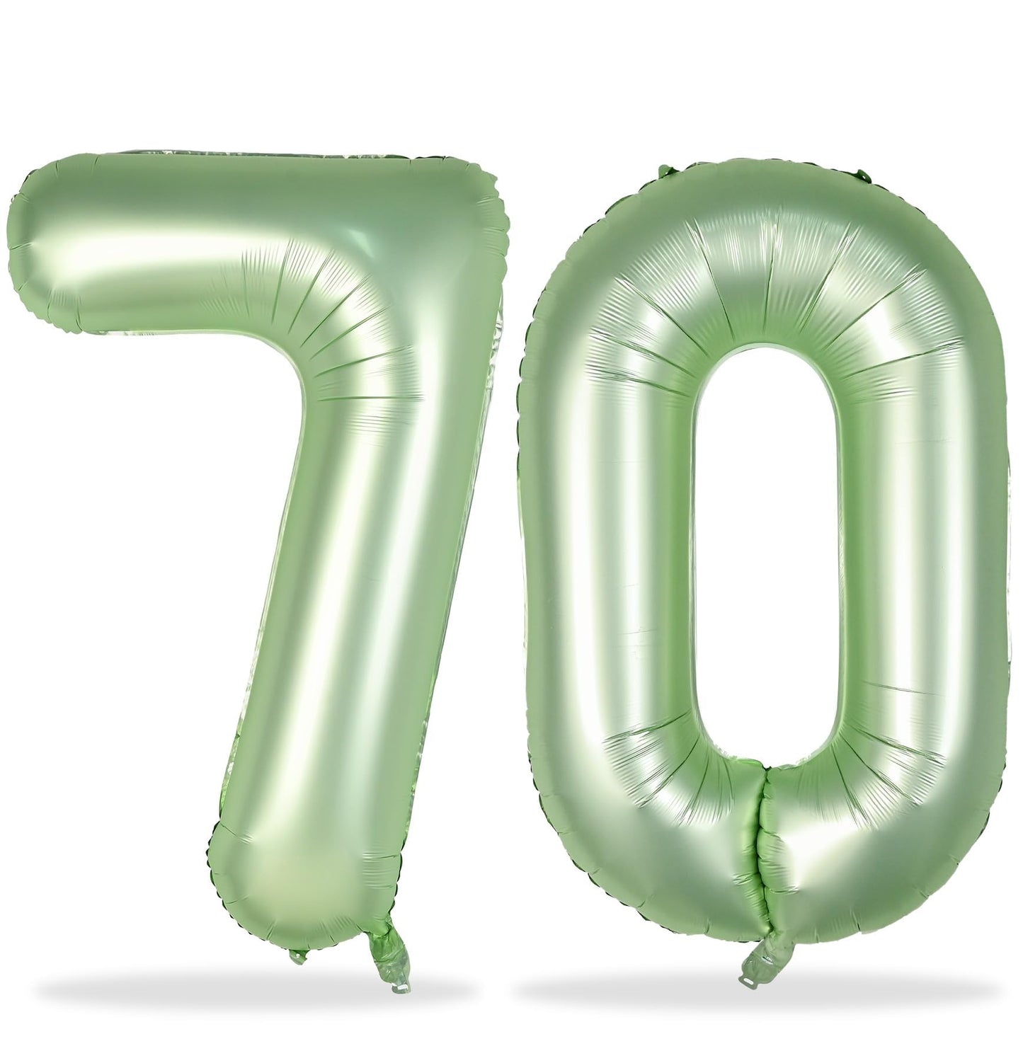 Lingqiang Sage Green Number 70 Balloons, 3pc 40 Inch Large Olive Green Foil Number 7 & 0 Balloons for Women, Men, Unisex Adults, Self Inflating 70th Birthday, Anniversary Party Decorations Supplies