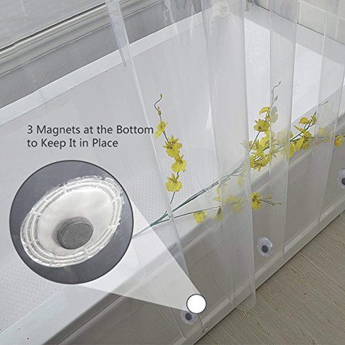 Elegant Comfort Waterproof Shower Curtain Liner - Heavy Duty, 72" x 72" with 3 Magnets & Rust-Proof Grommets