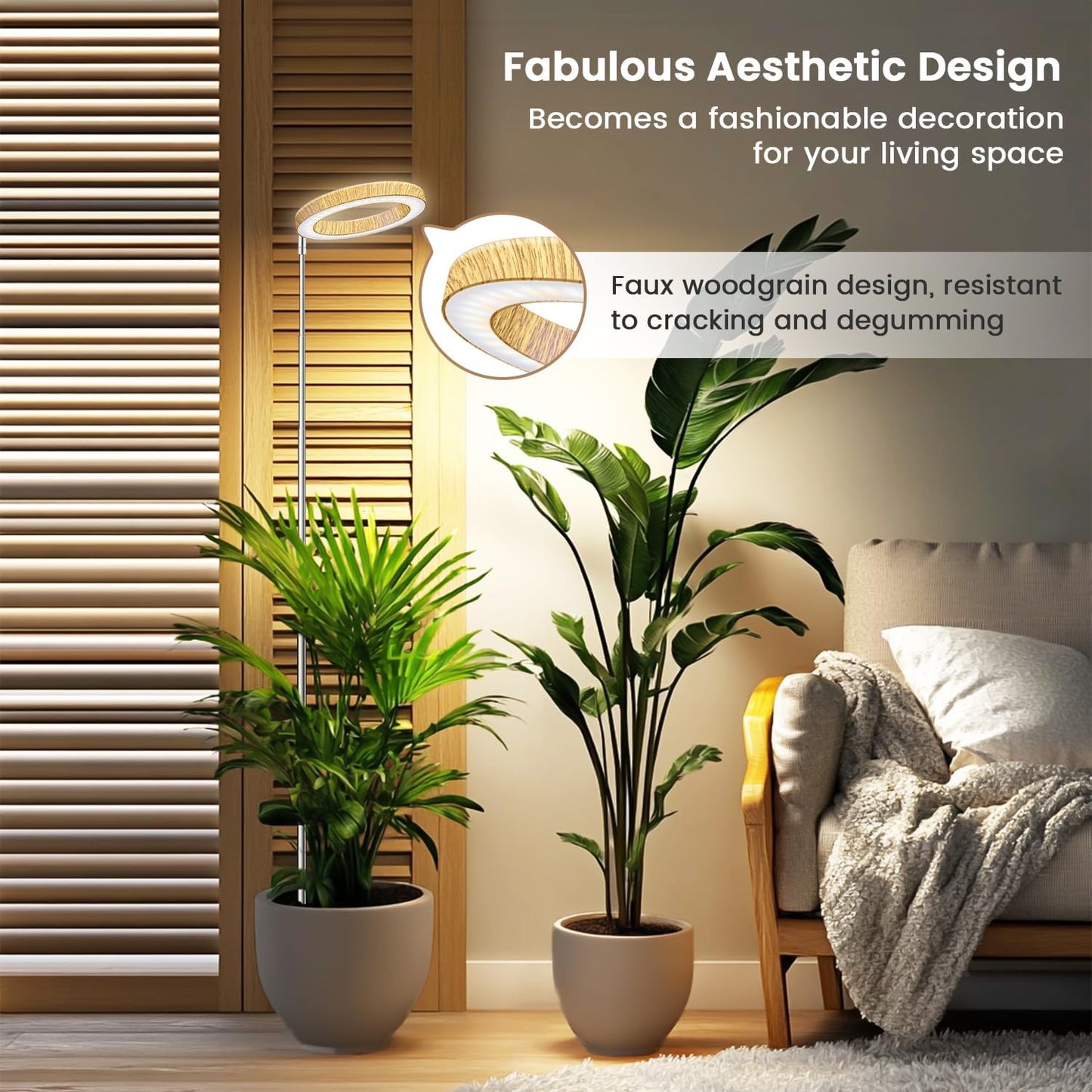 Kullsinss Grow Lights - Full Spectrum Indoor Plant Lamp with Timer & Adjustable Height | 3 Color Modes, 5 Brightness Levels