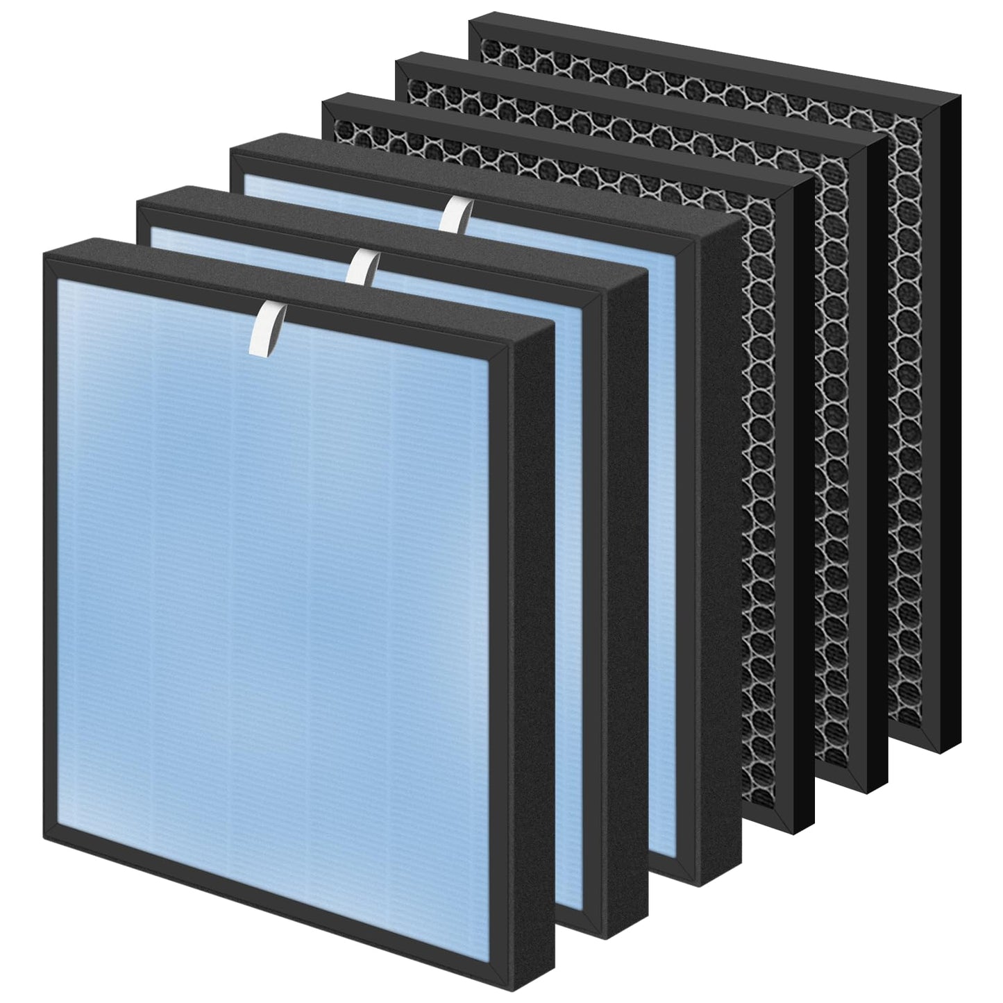 HSP001 True HEPA Filter Replacements for Air Purifier Filters HSP001,4 in 2 H13 True HEPA Filter with Activated Carbon Pre-Filter,3 Pack