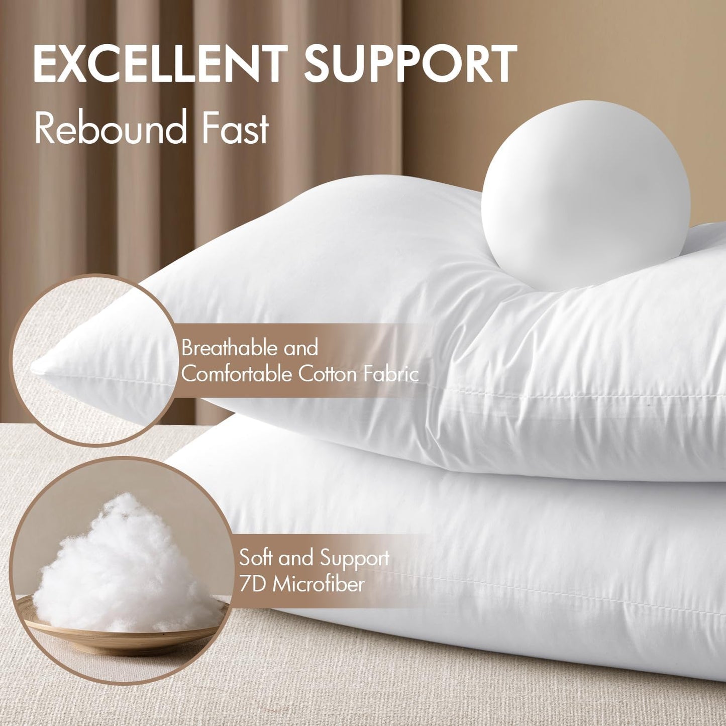 MIULEE Premium 14x36 Inch Lumbar Throw Pillow - Soft Virgin Microfiber & 100% Cotton Cover