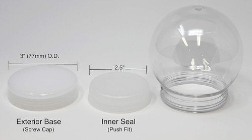 Creative Hobbies 4 Inch DIY Snow Globe - Clear Plastic Water Globe with Screw Off Cap | Ideal for Custom Crafts