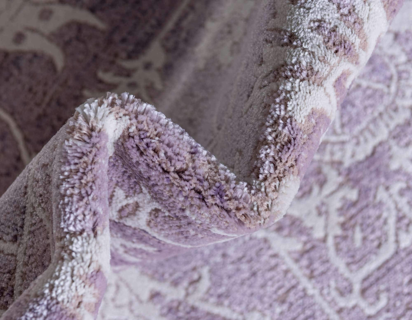 Unique Loom Traditional Classic Intricate Design Distressed Vintage Detail, Area Rug, 4 ft x 6 ft, Purple/Ivory