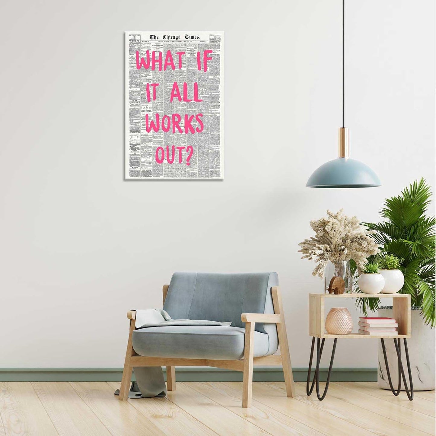 Skiennix Retro Newspaper Poster - Positive Affirming Quote Canvas Wall Art | 24x36in Framed Decor