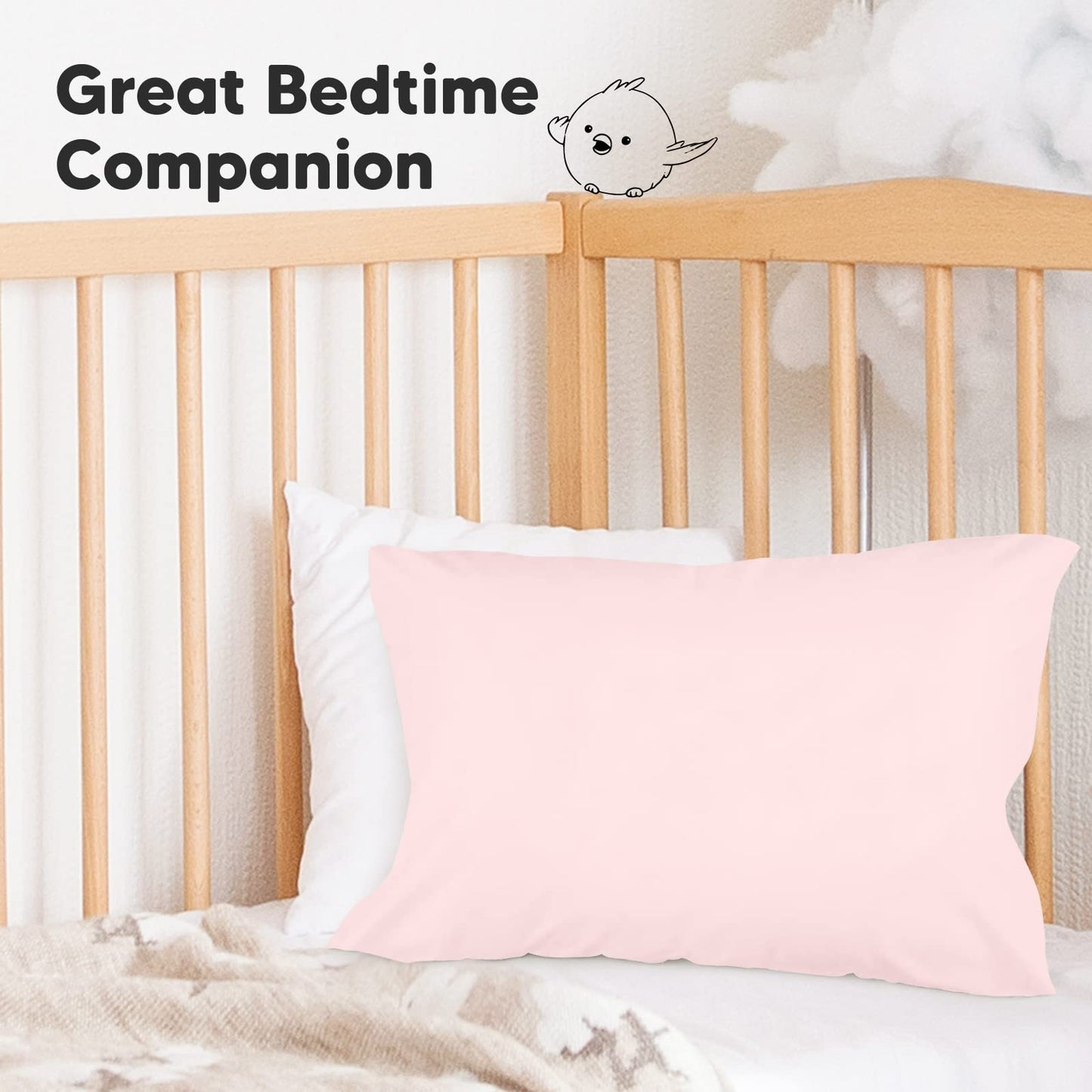 KeaBabies 13 x18 Toddler Pillowcase, Waterproof - Soft Waterproof Toddler Pillow Protector Cover for Kids, Boys, Girls, Durable Machine Washable, Small Travel Pillow Sold Separately (Mist Pink)