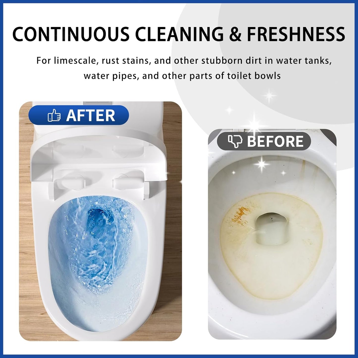 Skiennix Automatic Toilet Bowl Cleaner Tablets - Powerful Bathroom Tank Cleaner | 12-Pack